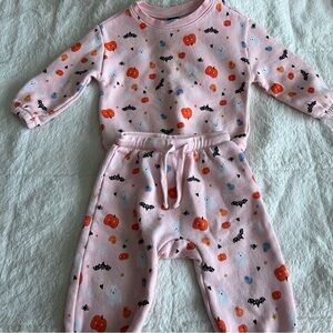 12-18 months girls pink Halloween sweater and pants